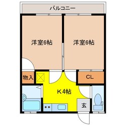 山田アパートＡ棟の物件間取画像